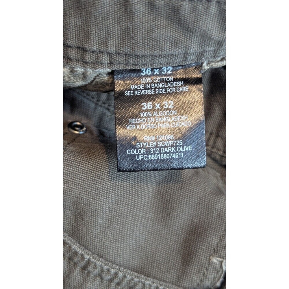 Weatherproof WP Men’s Work Pants 36x32 Dark Olive Utility Cotton - Picture 4 of 7